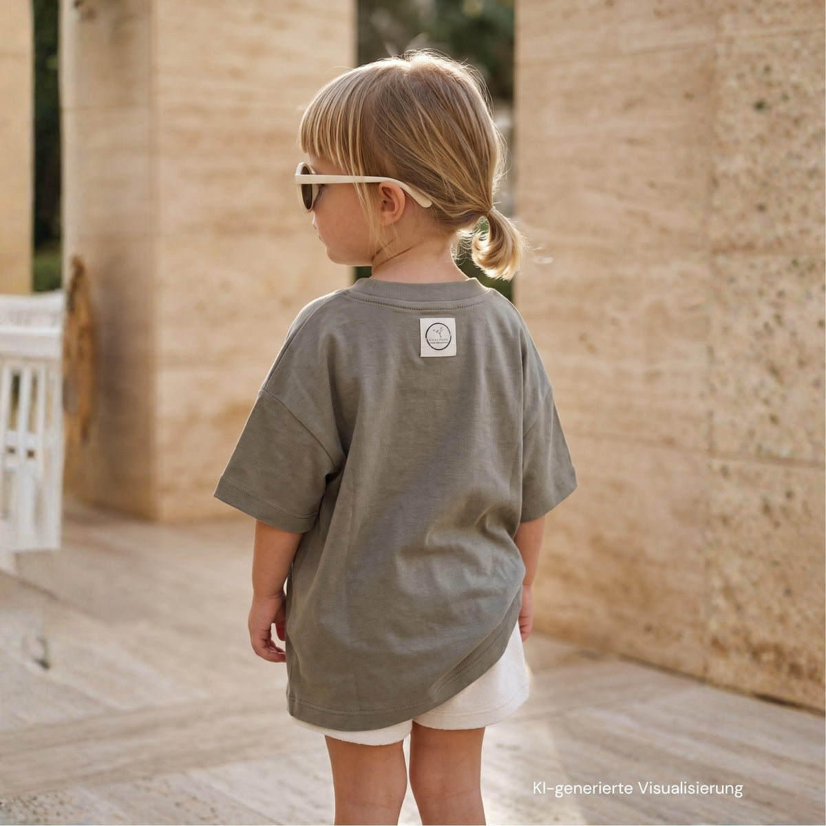 GOTS Organic Oversize Shirt - Khaki with Lemon Print