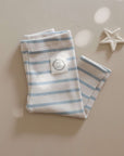 Organic Rib Leggings - Blue Striped