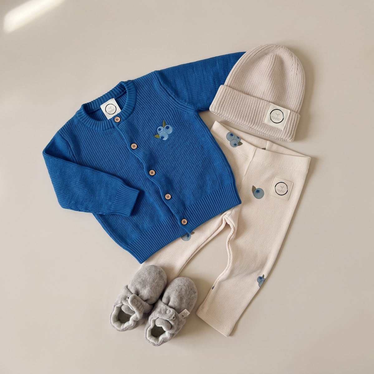GOTS Organic Knit Cardigan - Blueberry Blue