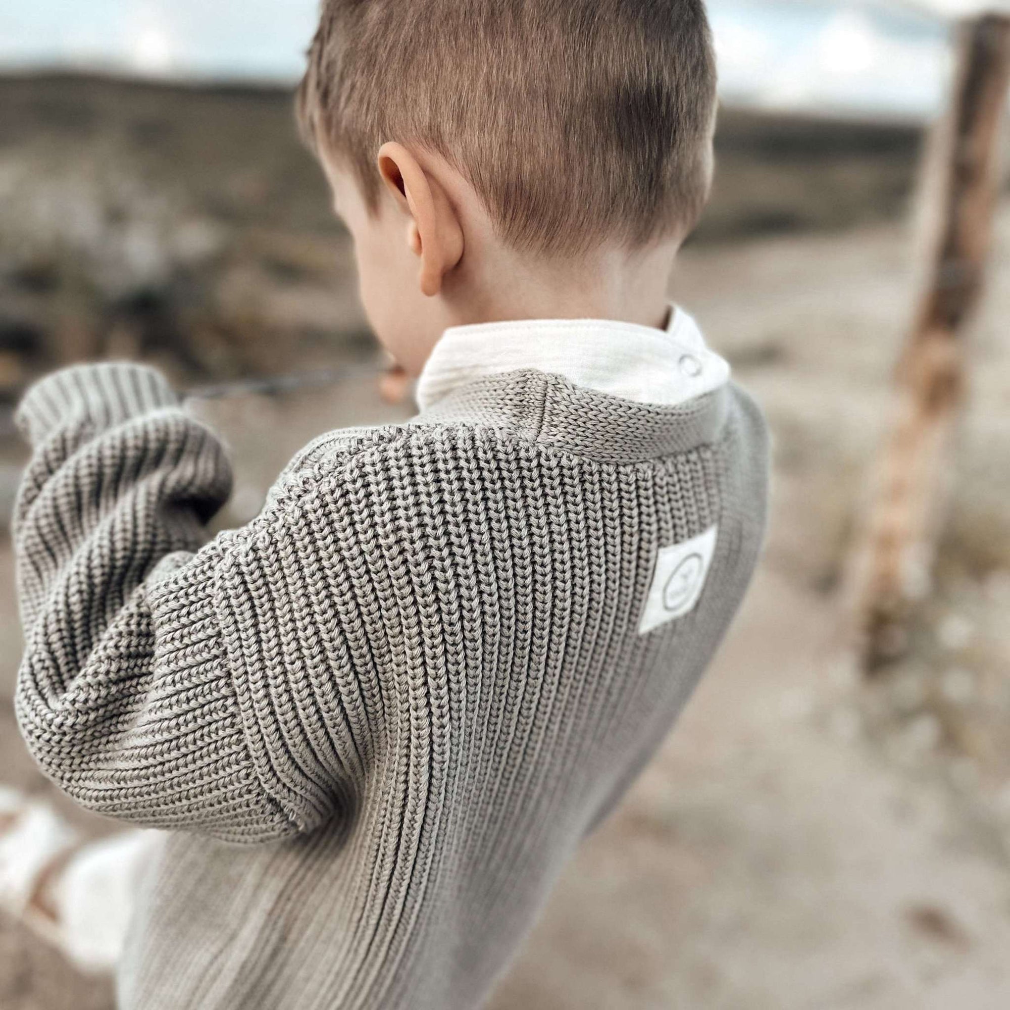 Organic Knit Cardigan - Khaki - SALE
