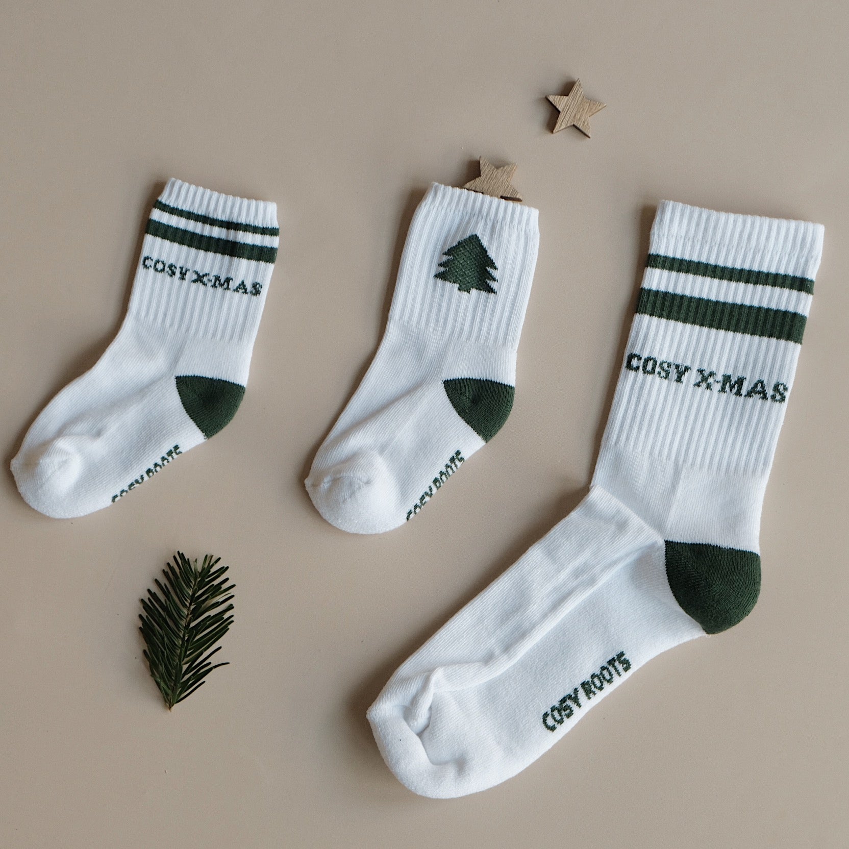 Organic Socks - Cosy Christmas - Green