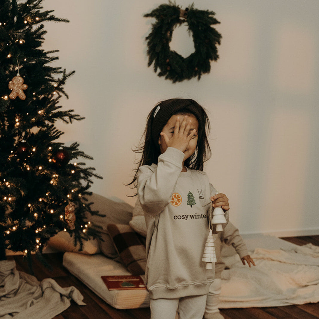 GOTS Organic Family Sweatshirt - Oatmilk - Cosy Winter