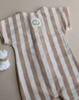 Organic Terry Onesie - Latte Striped