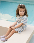 Organic Terry Shorts - Blue Striped