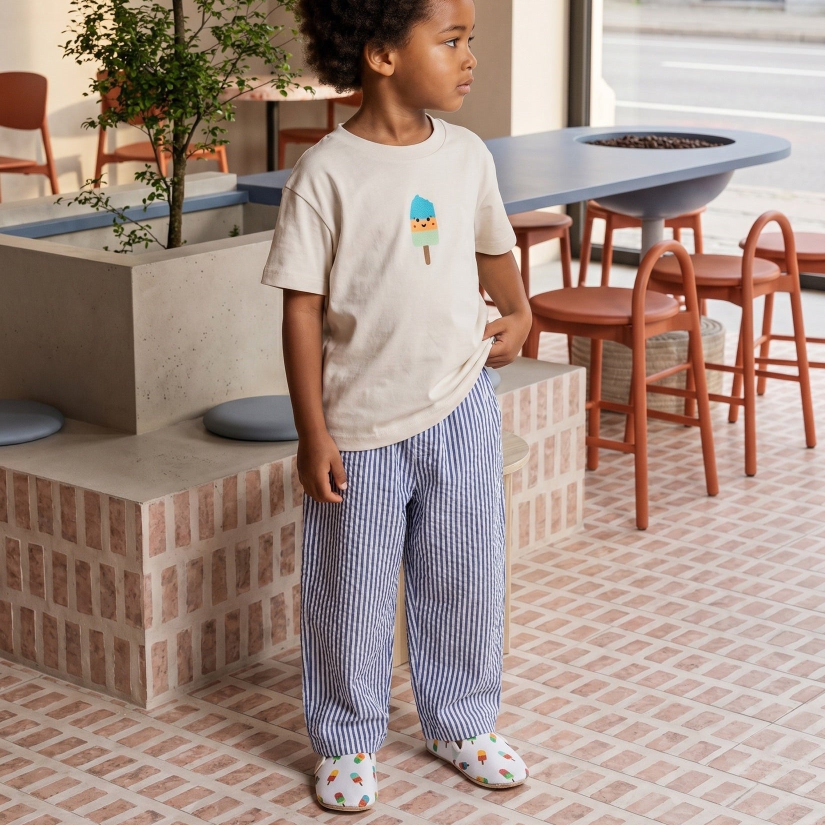 Organic Lounge Pants - Navy Striped