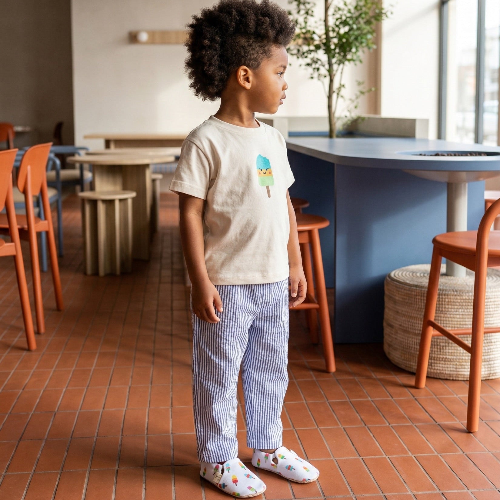 Organic Lounge Pants - Navy Striped
