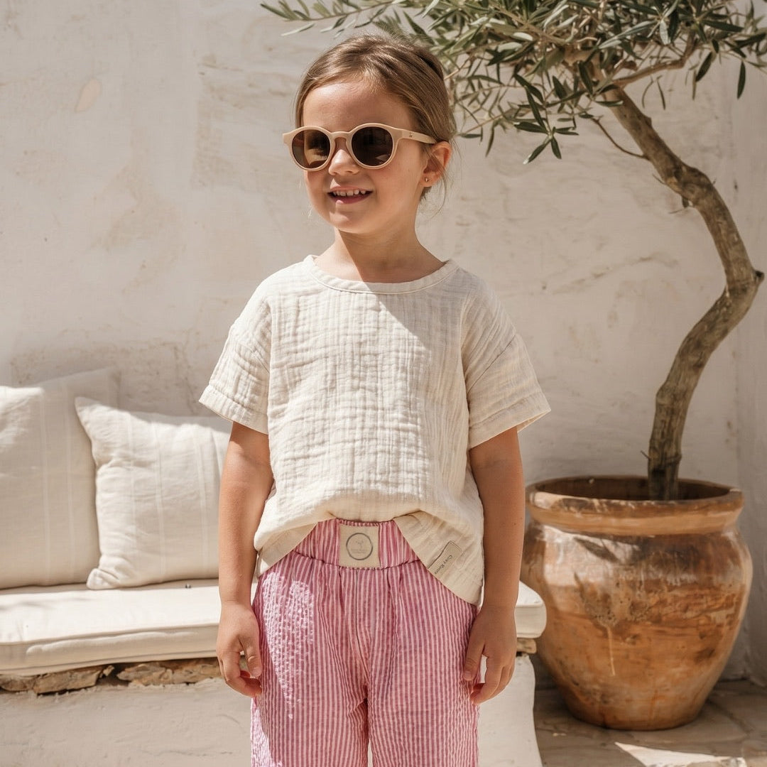 Organic Lounge Pants - Pink Striped