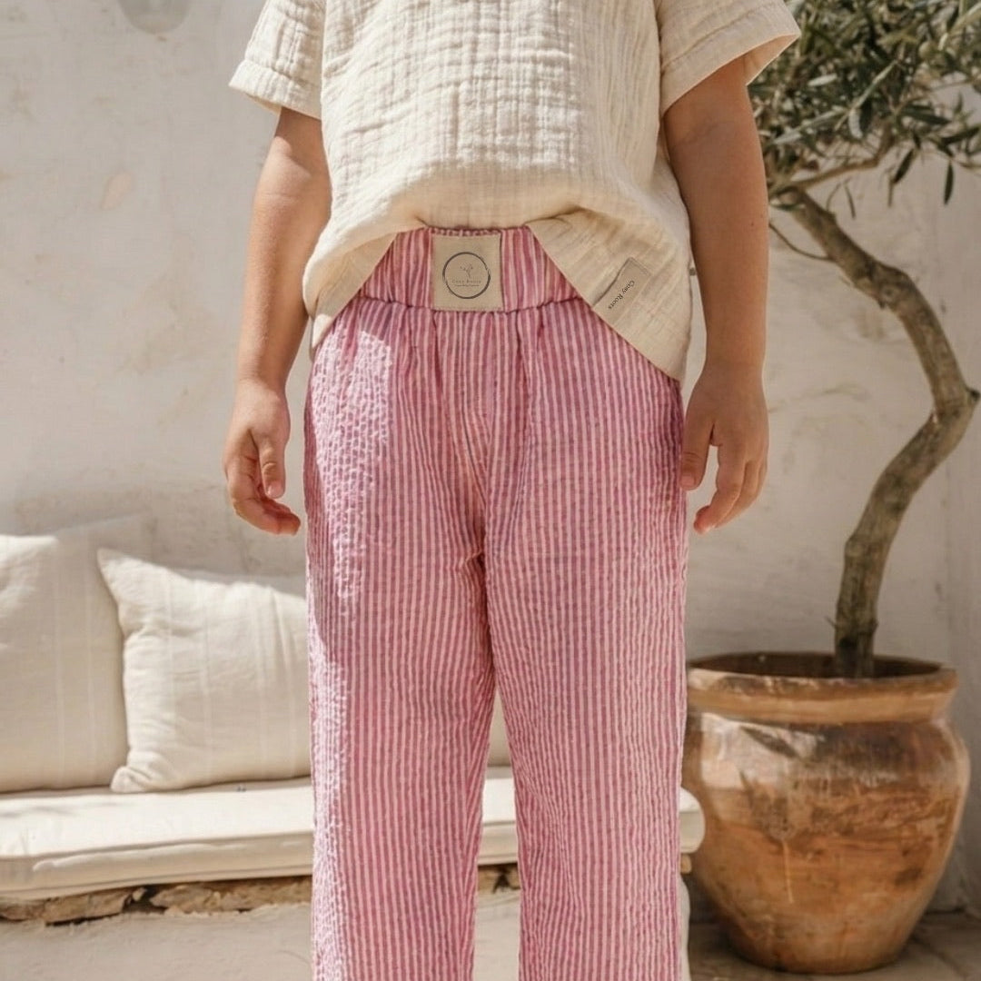 Organic Lounge Pants - Pink Striped