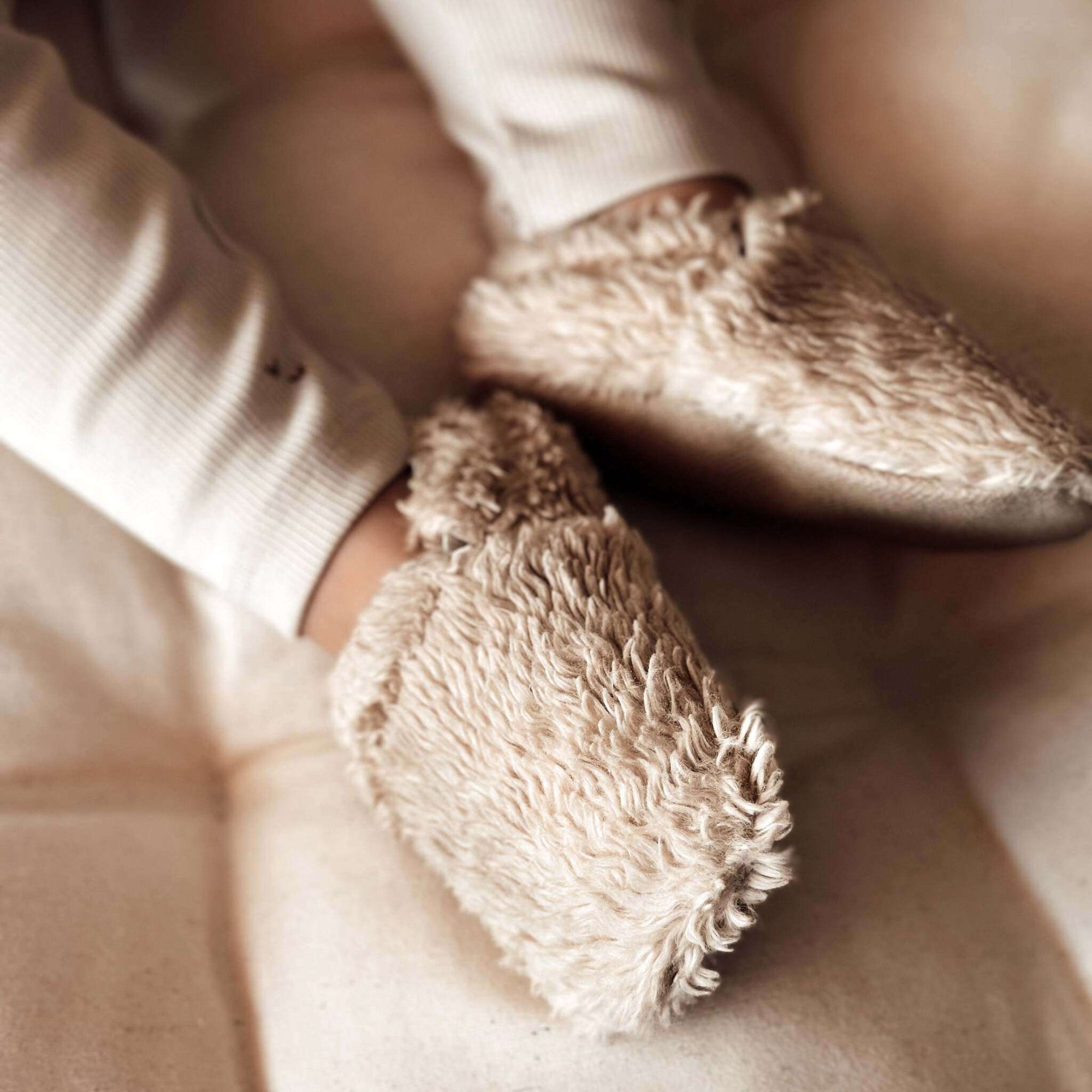 Organic Teddy Shoes - Cream - SALE