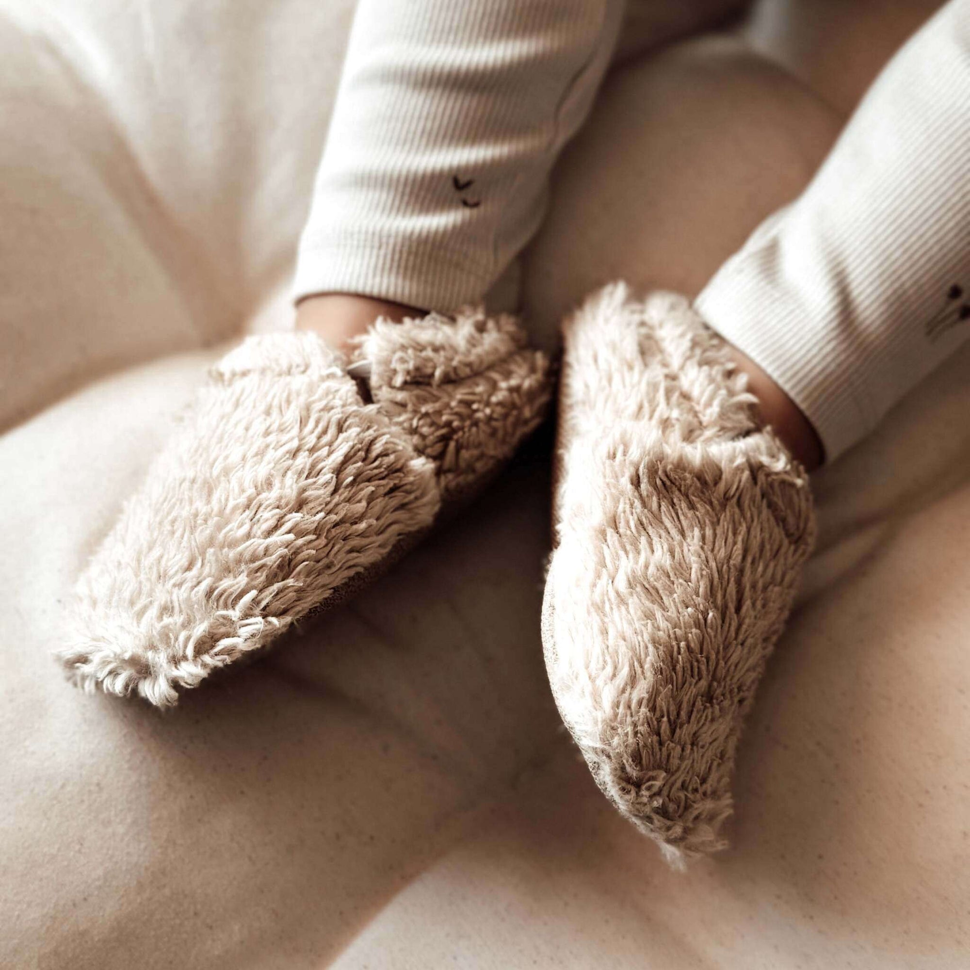 Organic Teddy Shoes - Cream - SALE