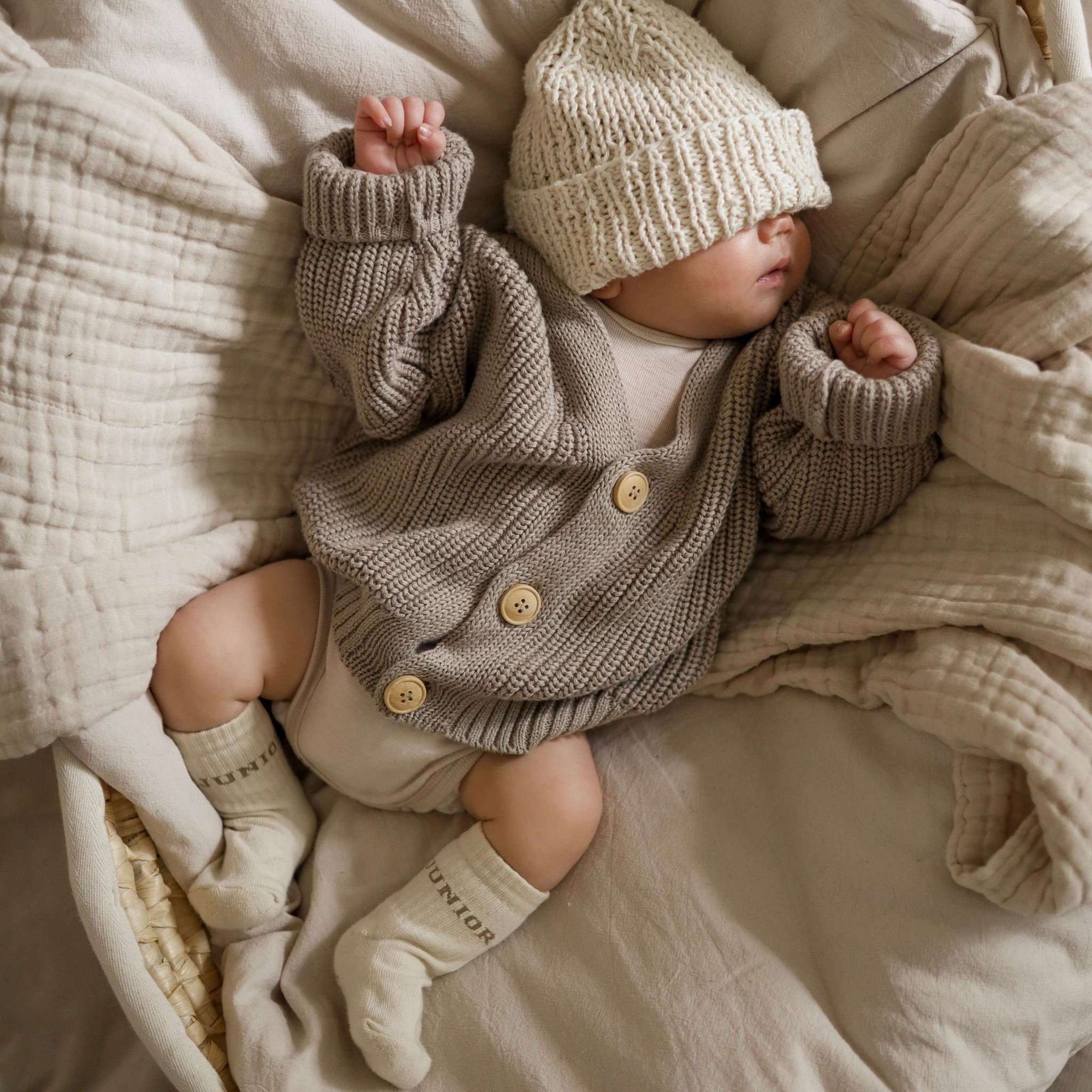Organic Knit Cardigan - Caramel - SALE