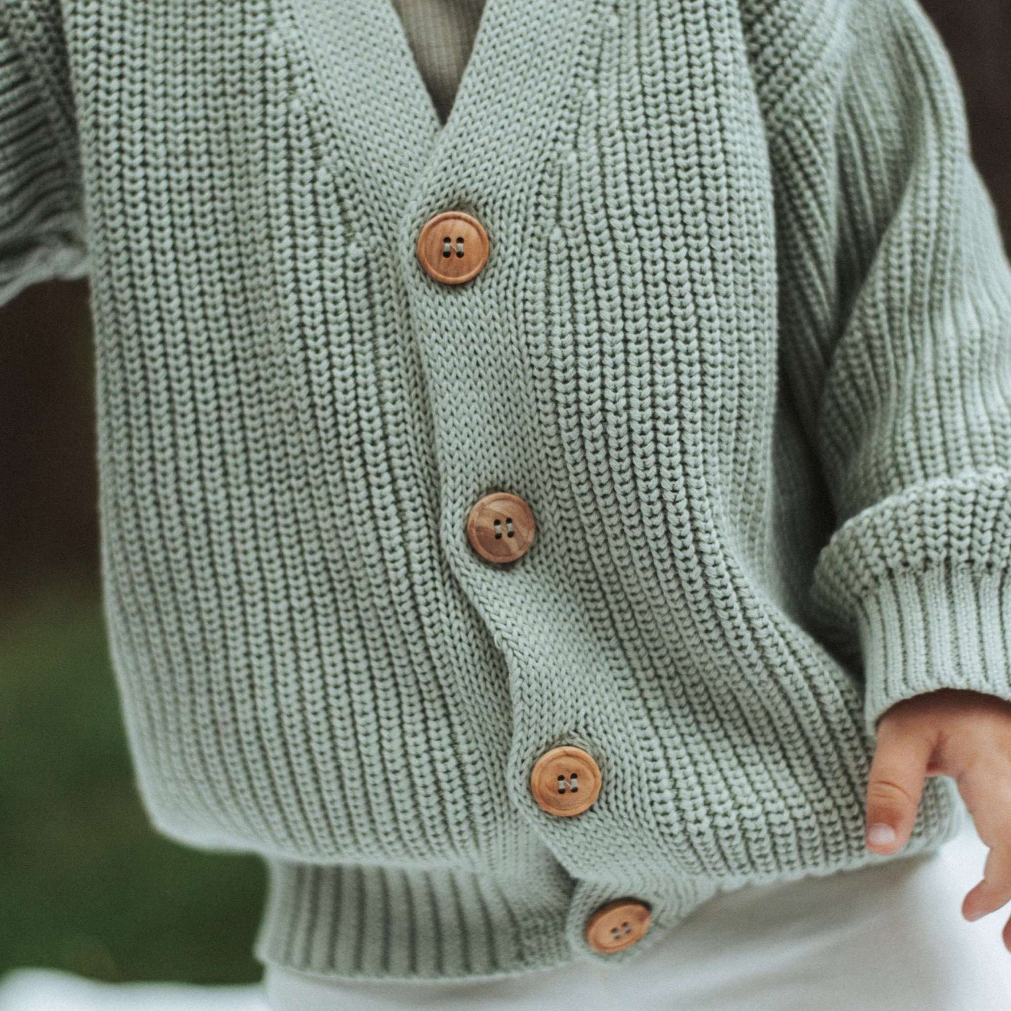 Organic Knit Cardigan - Seagrass - SALE