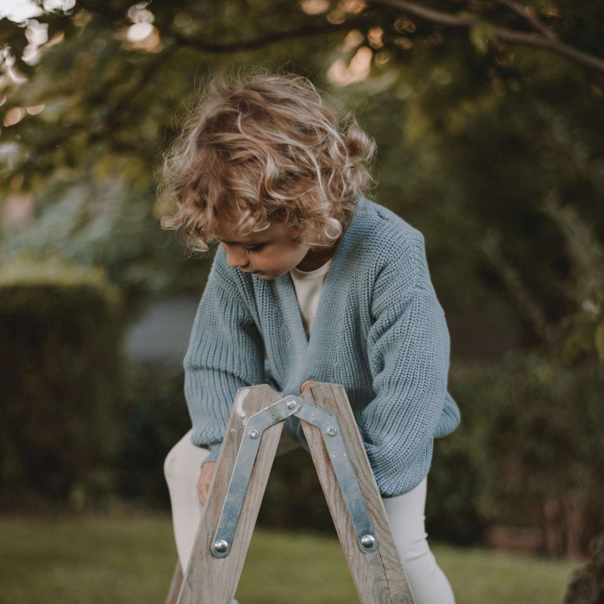 Organic Knit Cardigan - Dusty Blue - SALE