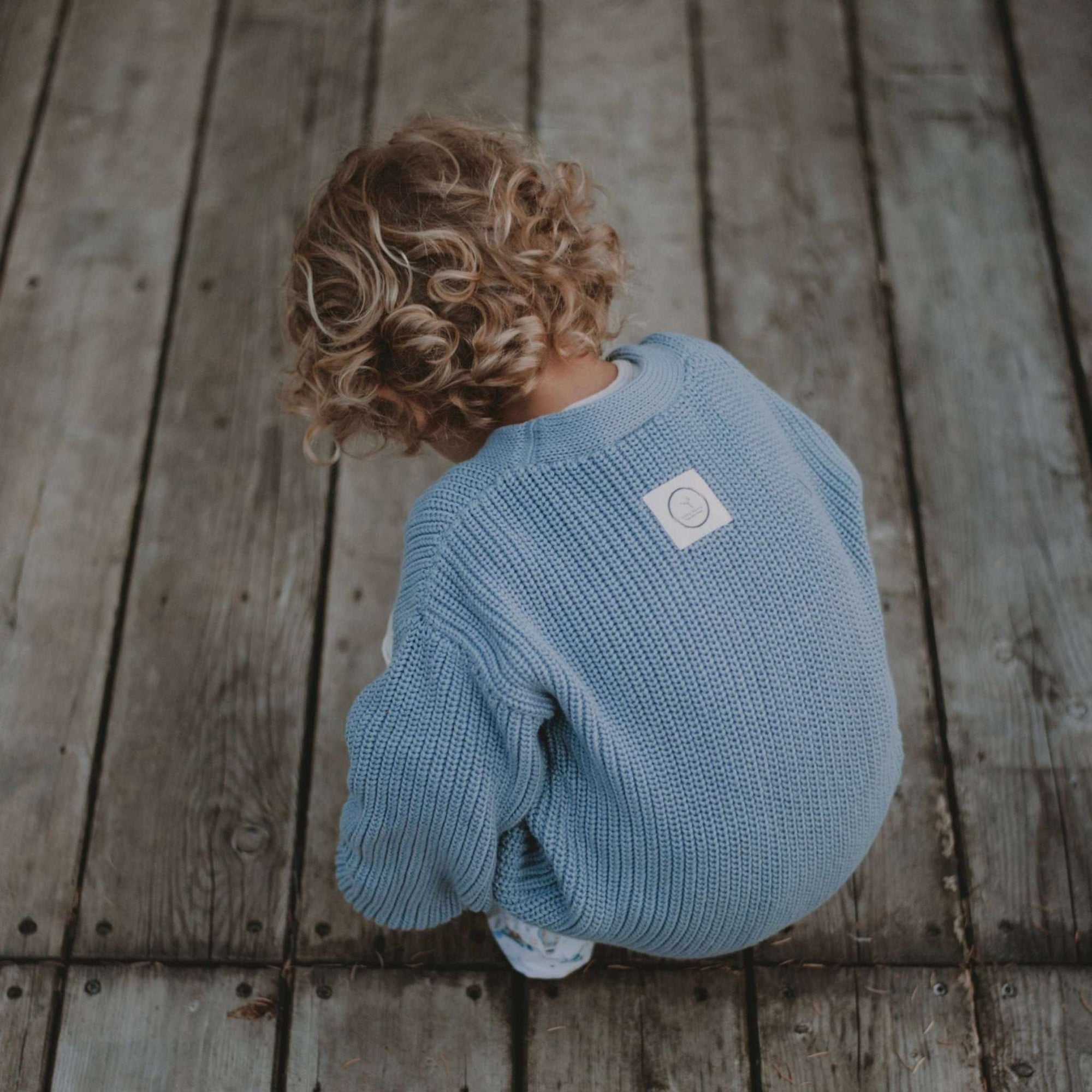Organic Knit Cardigan - Dusty Blue - SALE