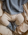 Organic Knit Booties - Dusty Blue