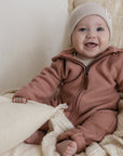 Organic Fleece Overall - Dusty Rose Melange