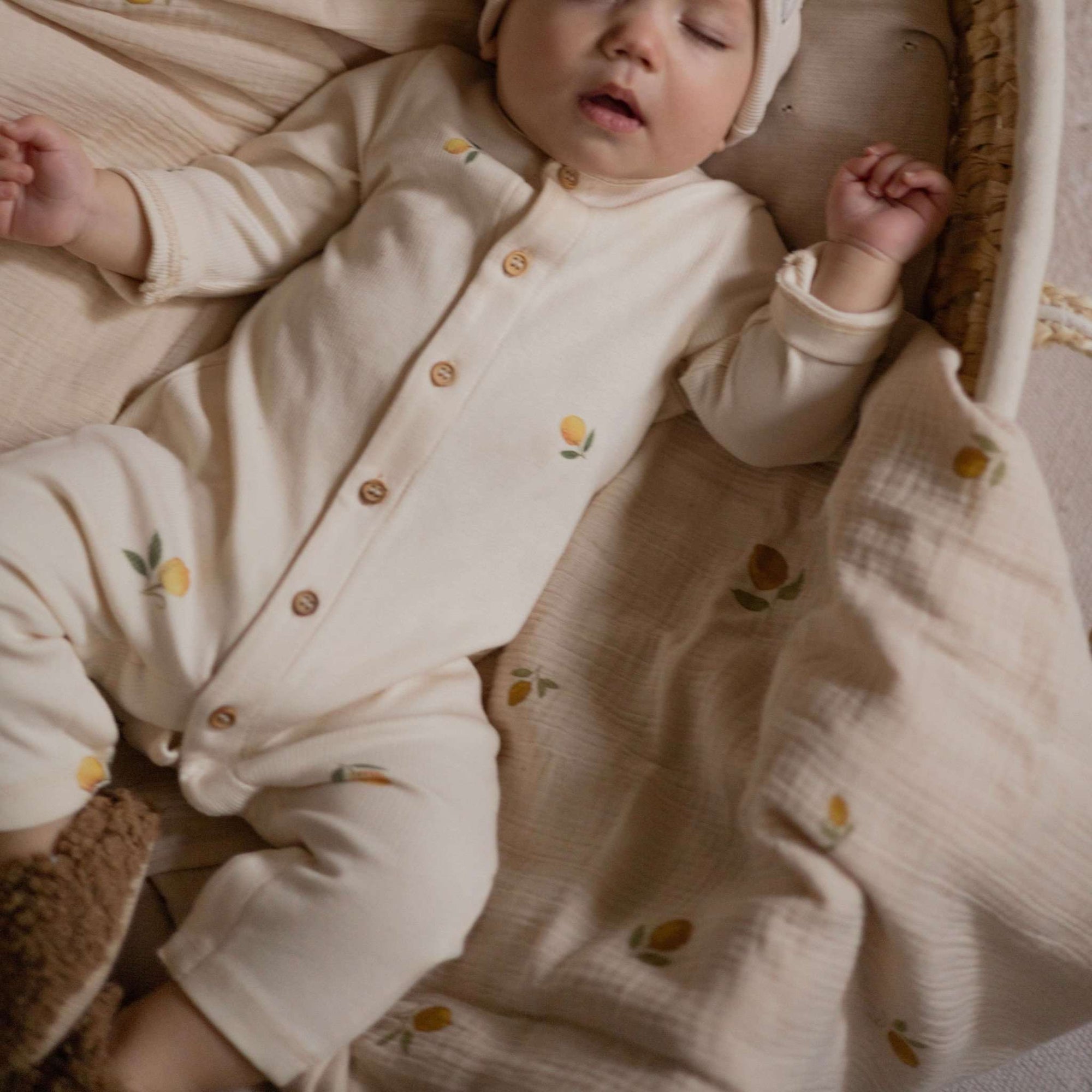 Organic Muslin Swaddle - Pure Lemon - 120x120cm - SALE