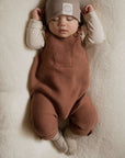 Organic Knit Dungarees - Walnut - S A L E