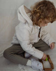 Organic Fleece Jacket - Light Beige Melange