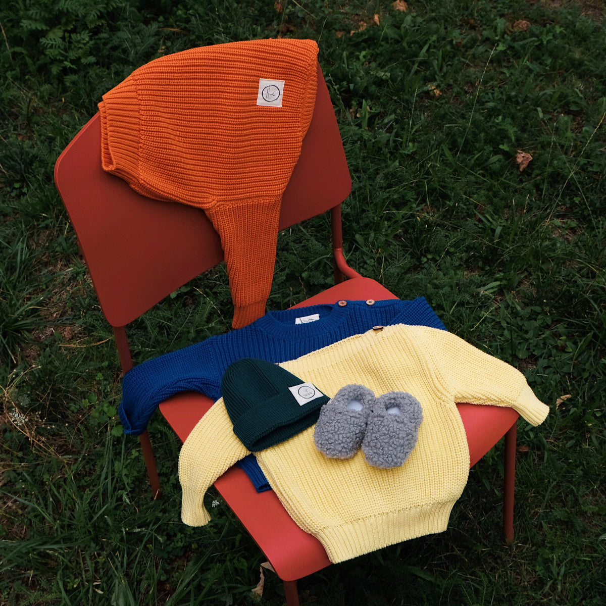 GOTS Organic Oversize Knit Pulli - Pumpkin Orange