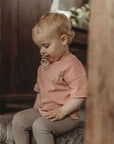 Organic Oversize Shirt - Dusty Rose Flower - SALE