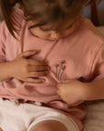 Organic Oversize Shirt - Dusty Rose Flower - SALE