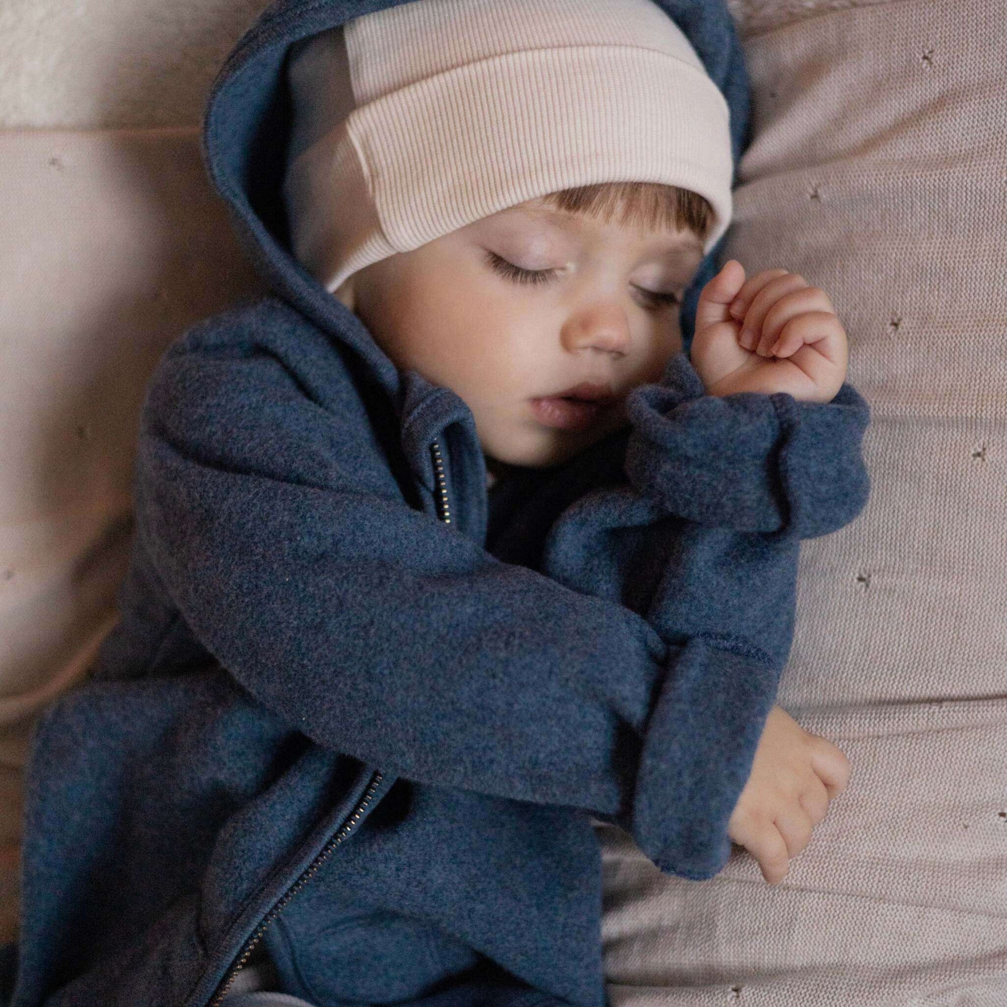 Organic Fleece Jacket - Blue Melange - SALE