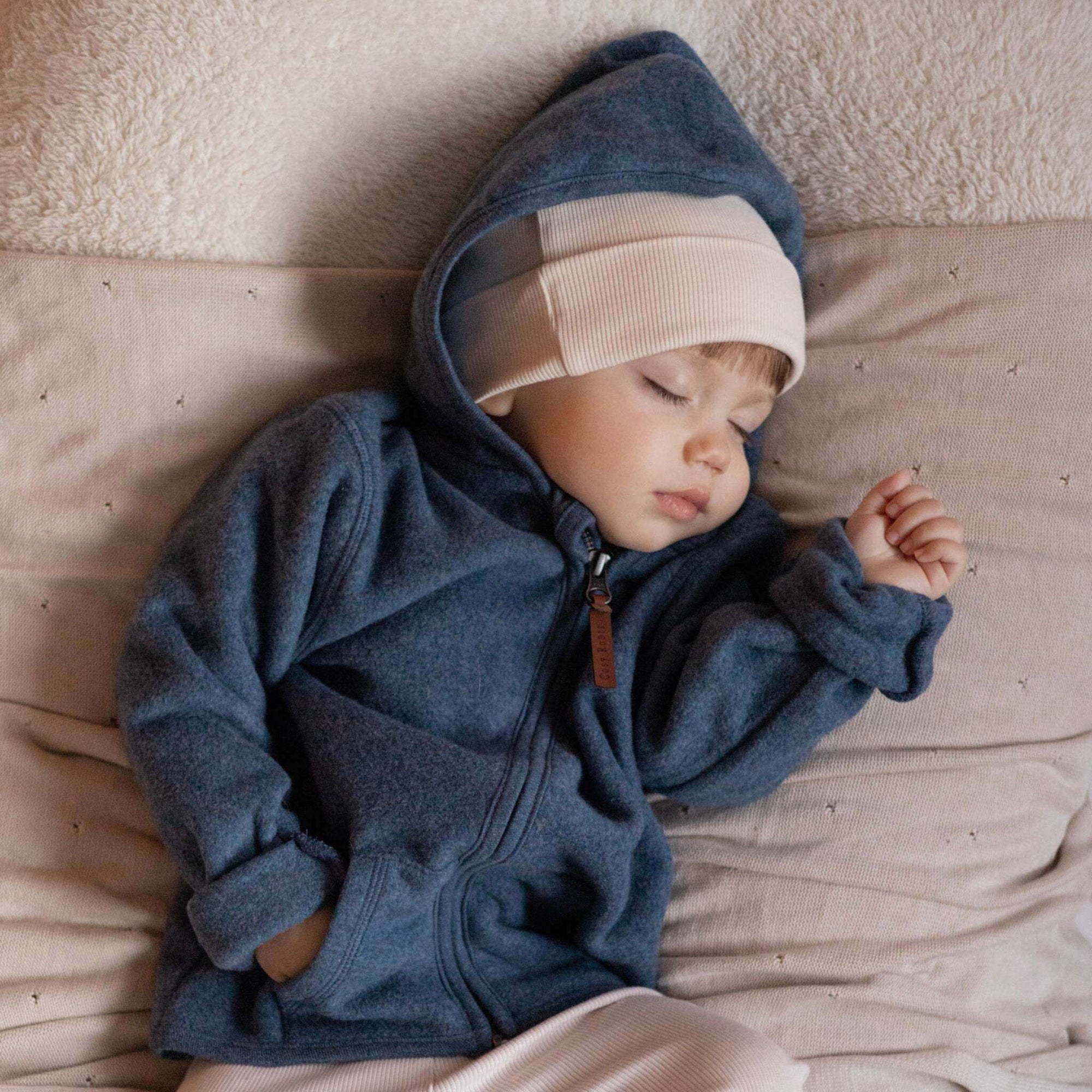 Organic Fleece Jacket - Blue Melange - SALE