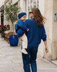 GOTS Organic Oversize Knit Pulli - Blueberry Blue