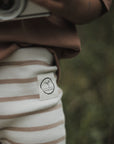 Organic Rib Leggings - Caramel Striped