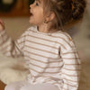 Organic Rib Sweatshirt - Caramel Striped