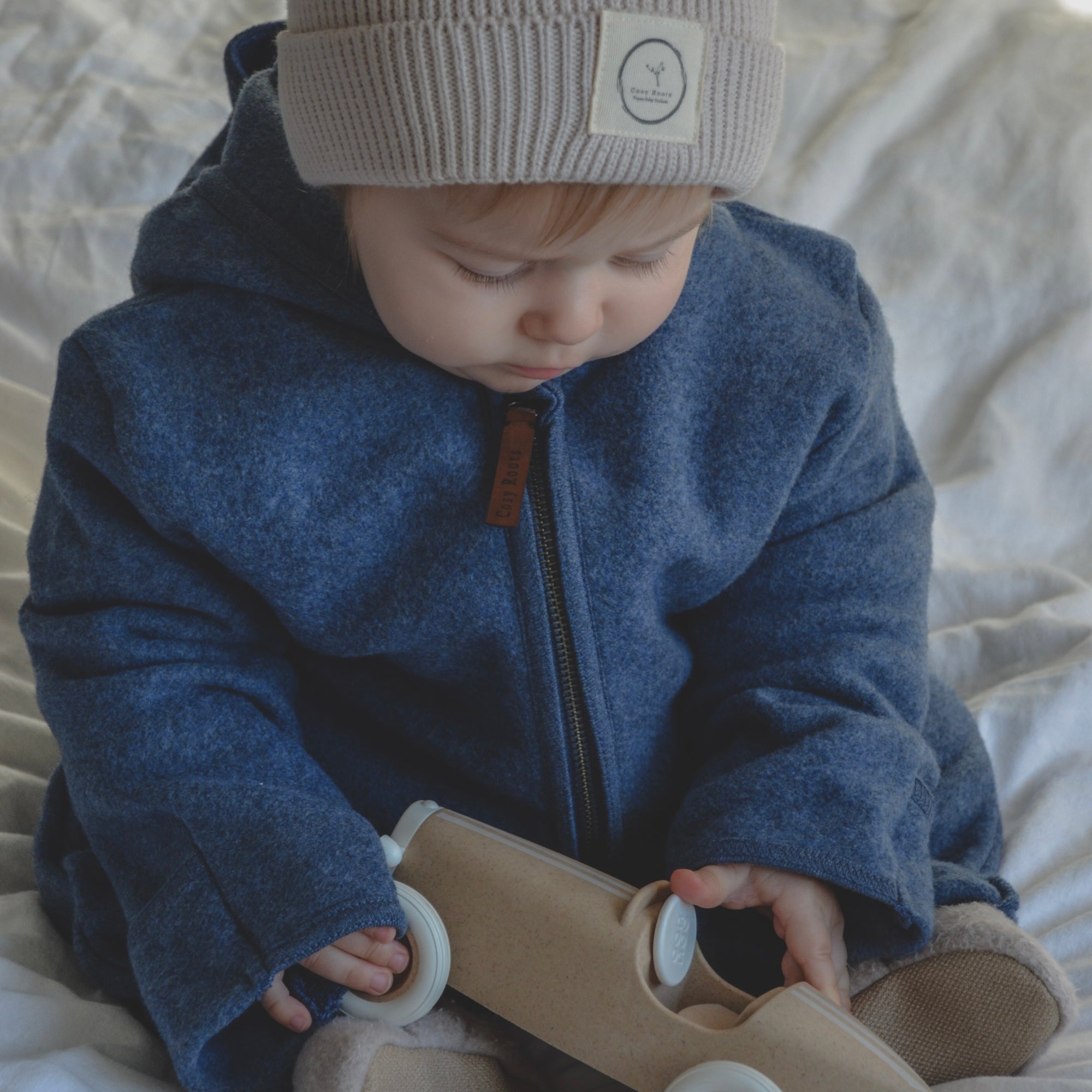 Organic Fleece Overall - Blue Melange - SALE