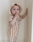 Organic Terry Onesie - Latte Striped