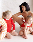 Sustainable UV Longsleeved Bathing Suit - Red (UV STANDARD 801)
