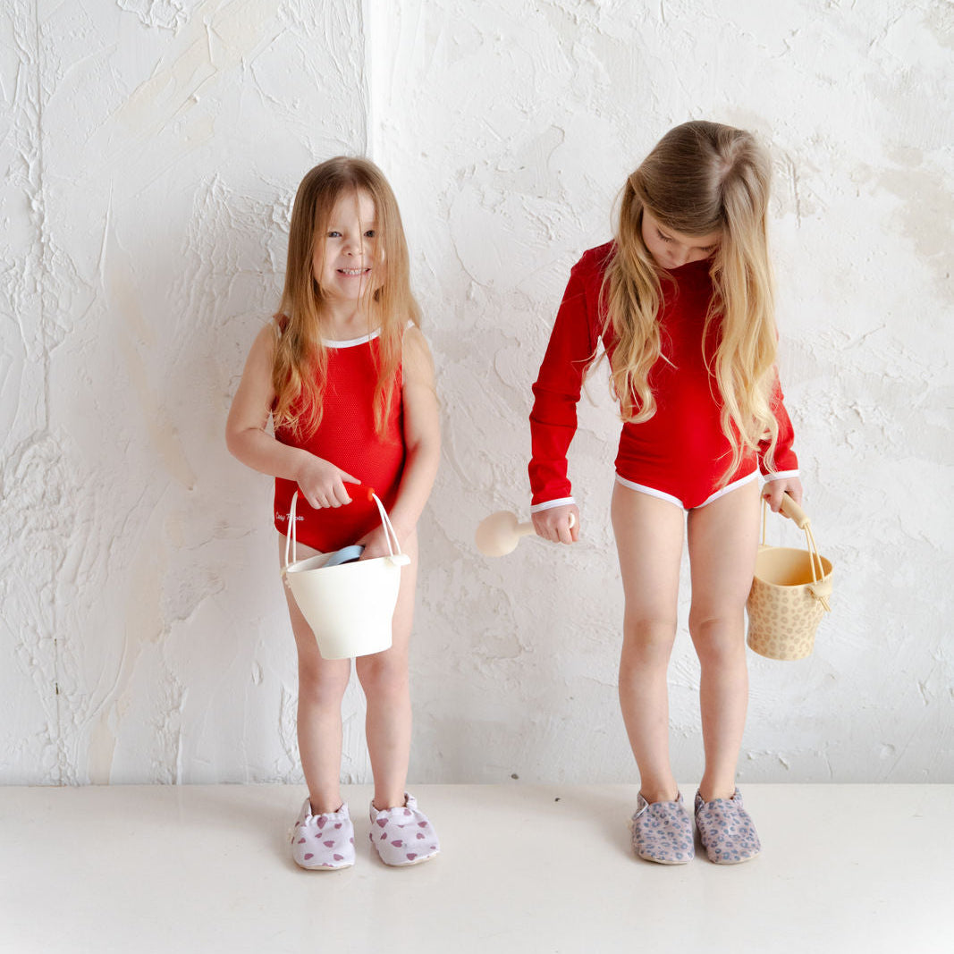 Sustainable UV Longsleeved Bathing Suit - Red (UV STANDARD 801)