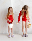 Sustainable UV Longsleeved Bathing Suit - Red (UV STANDARD 801)