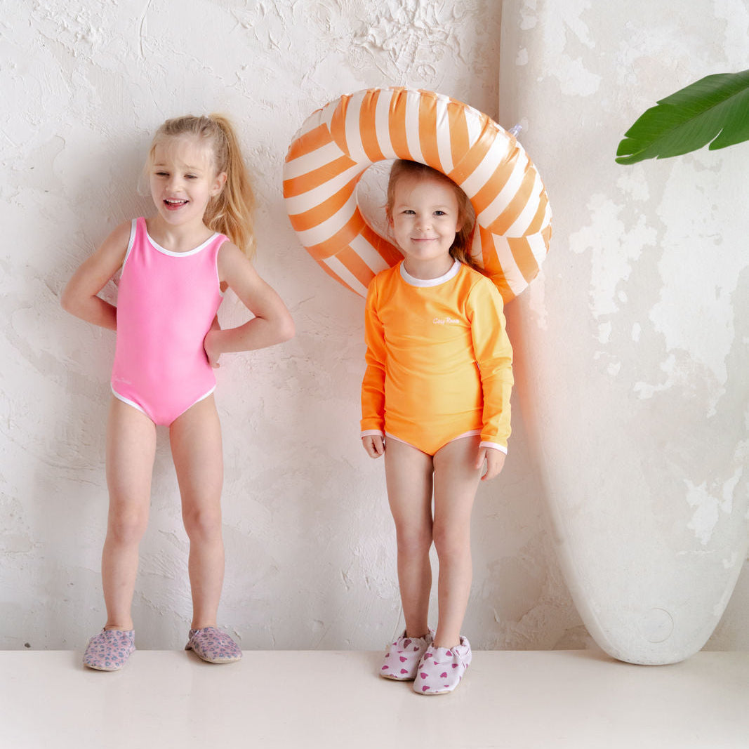 Sustainable UV Longsleeved Bathing Suit - Bright Orange (UV STANDARD 801)