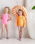 Sustainable UV Longsleeved Bathing Suit - Bright Orange (UV STANDARD 801)
