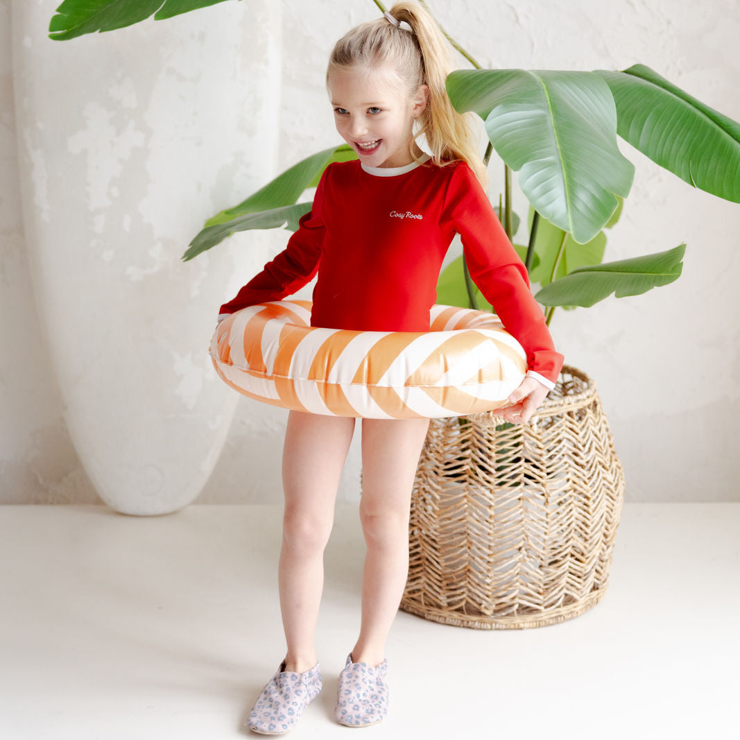 Sustainable UV Longsleeved Bathing Suit - Red (UV STANDARD 801)