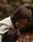 Organic Knit Balaclava - Chocolate Brown