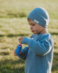 Organic Thin Knit Beanie - Dusty Blue