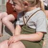 Organic Shorty Tights - Olive Striped