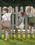 Organic Shorty Tights - Olive Striped