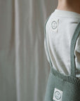Organic Knit Dungarees - Khaki - S A L E