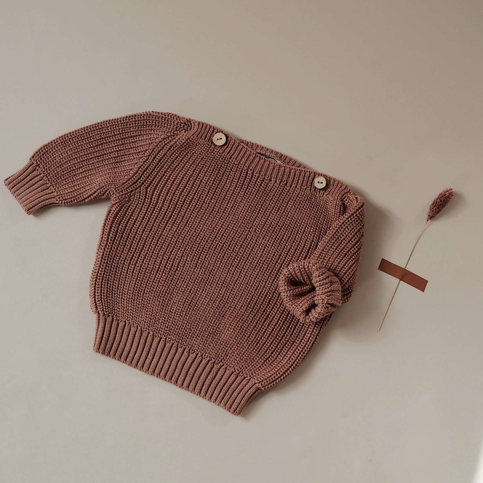 Organic Oversize Knit Pulli - Walnut - S A L E