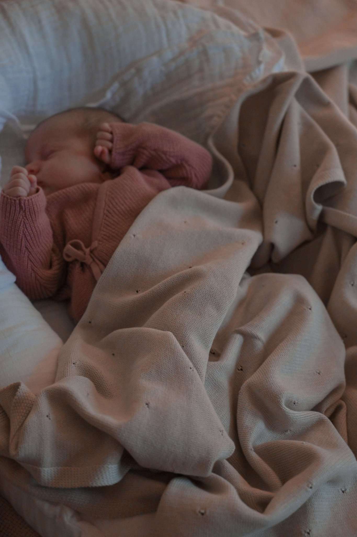 GOTS Organic Knit Blanket - Sand - SALE