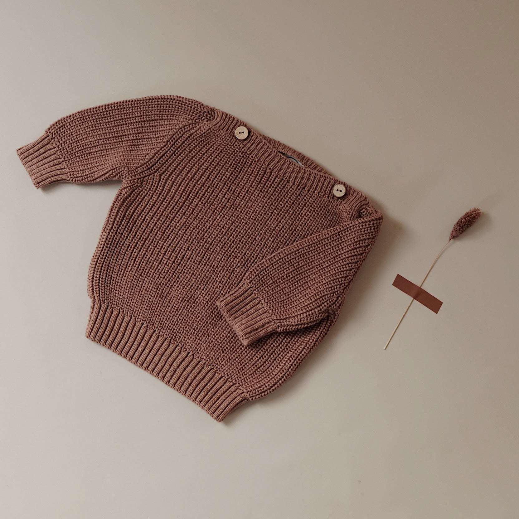 Organic Oversize Knit Pulli - Walnut - S A L E
