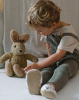 Organic Knit Dungarees - Khaki - S A L E