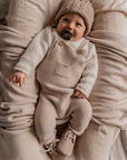 Organic Knit Dungarees - Sand - SALE