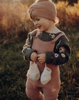 Organic Knit Dungarees - Dusty Rose - SALE